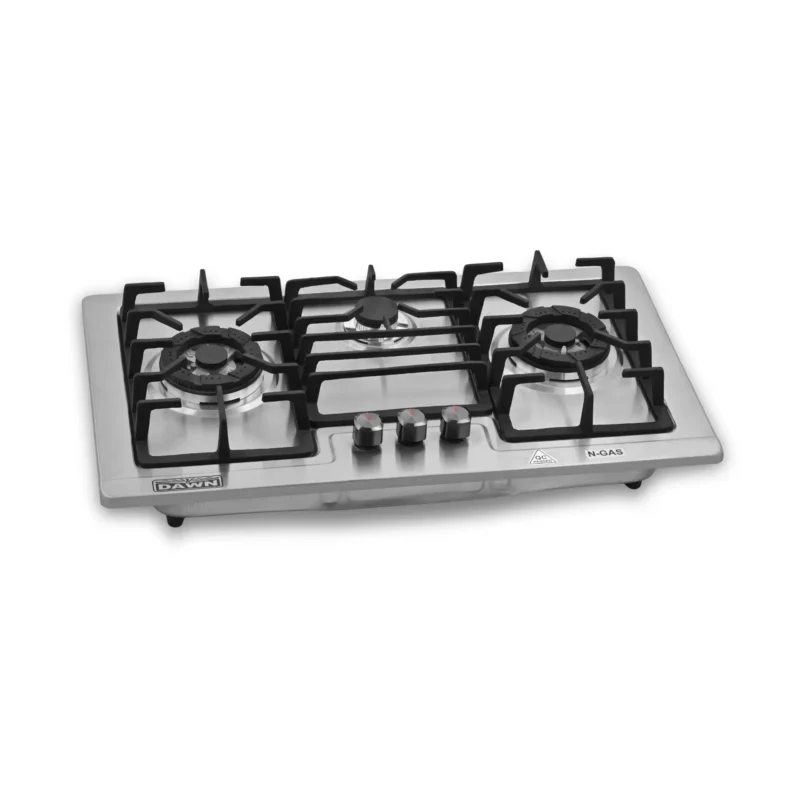 DawnGas DH3105 3-Burner Stainless Steel Built-In Hob
