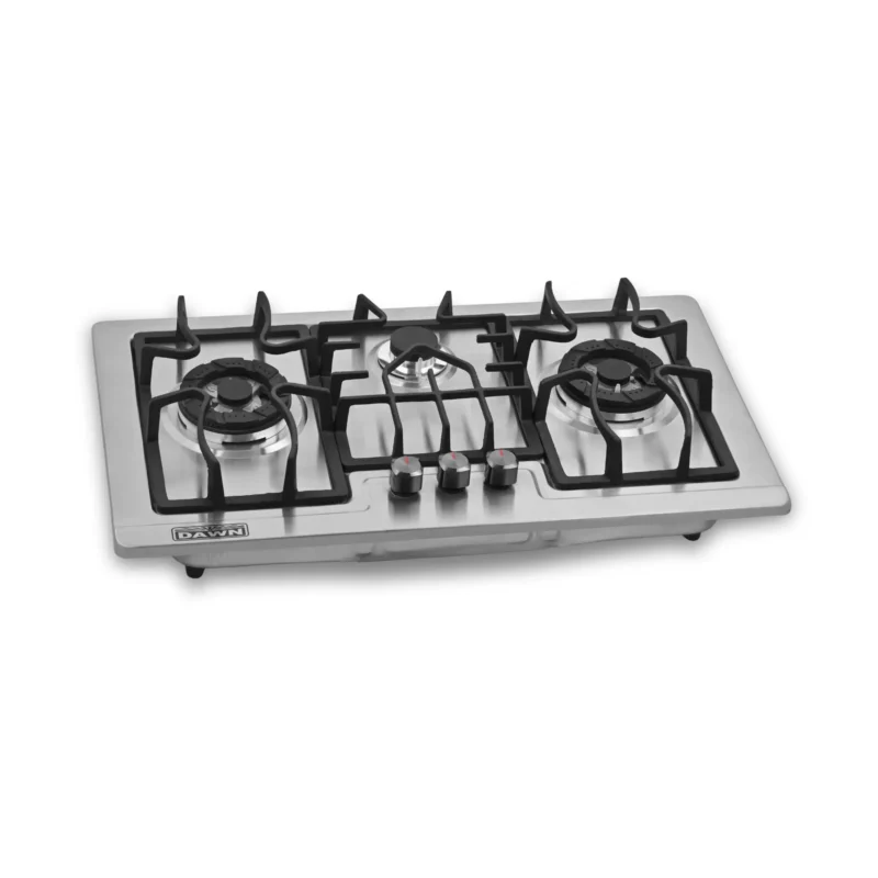 DawnGas DH3106 3-Burner Stainless Steel Built In Gas Hob